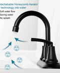 Matte Black Bathroom Sink Faucet, 4 Inch Centers, Modern Single Hole Design, BF023-MB with water-saving aerator in action