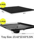 Two Pack Transmission Drain Pan Set With 22 Inch Square Oil Catch Pan And Six No Splash Drain Pads For Cars Heavy Duty Fluid Catcher