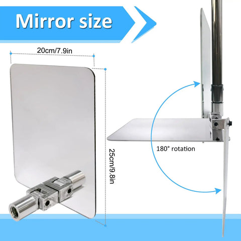Under Vehicle Inspection Mirror With Three Quarter Inch Extendable Threaded Poles Beefy Build For Large Under Car Search