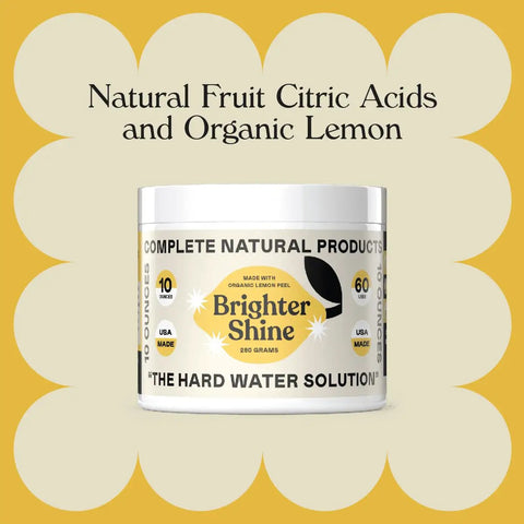Brighter Shine Dishwasher Cleaner Powder With Lemon Citric Acid For Mineral Buildup And Hard Water Spots, Cleans Dishes And Glassware Like A Pro, Cuts Through Residue, 60 Uses 280 grams jar