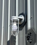 Vertical Siding Lamp Mounting Kit With Built In Octagon Box Black For Easy Install Outdoor Use Weatherproof And DIY Friendly For Outlets And Exterior Lights On Smooth Flat Surfaces, black octagon siding mount with outdoor wall light