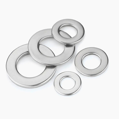 Thickened Oversized Stainless Flat Washers Set 1.6 To 24 Mm 304 Stainless Steel Heavy Duty Load Distribution Kit For Screws And Bolts Rust Resistant For Indoor Outdoor Use Great For DIY And Pro Jobs. Assorted sizes shown