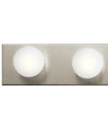 Top Shelf 36 Inch Bathroom Vanity Light Fixture With Brushed Nickel Finish Offering Straight Up Easy Installation And Rock Solid Build Quality For 6 Light Damp Rated Rooms - Close-up view of two G25 bulbs on brushed nickel frame.