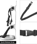 Two Pack Stainless Steel Fire Extinguisher Brackets, 5.5 Inch Diameter For 5 Pound Extinguishers with quick release strap