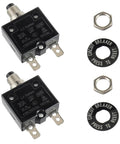 Rock Solid 30 Amp Push Button Circuit Breaker, compact thermal unit, 30A, 125/250V AC, includes reset buttons, for wiring jobs.