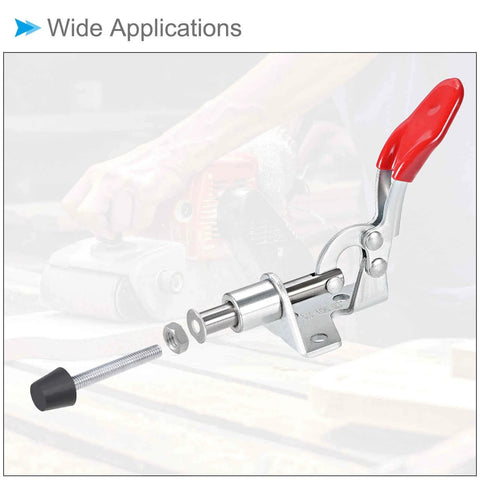 Beefy M6x54mm Toggle Clamp Screw, 54mm Total Length, 41mm Thread, Rubber Head 16x13x13mm, Carbon Steel Adjustable Clamp