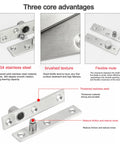 2 Pack 270 Degree Hidden Door Pivot Hinge Set For Concealed Bookcase Secret Doors In Stainless Steel, brushed texture
