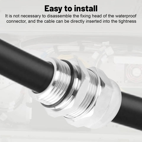 Heavy Duty 304 Stainless Steel One Quarter Inch Waterproof Cable Gland IP68 Adjustable Four To Eight Millimeter Cable Gland Protectors Image