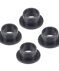 Heavy Duty 4 Pack Flanged Sleeve Bearings 8Mm By 10Mm By 7Mm Pom Oilless Bushings Built Tough For Equipment Runs Slick And Zero Hassle Self Lube Design Black - Close-up of four black flanged bushings.