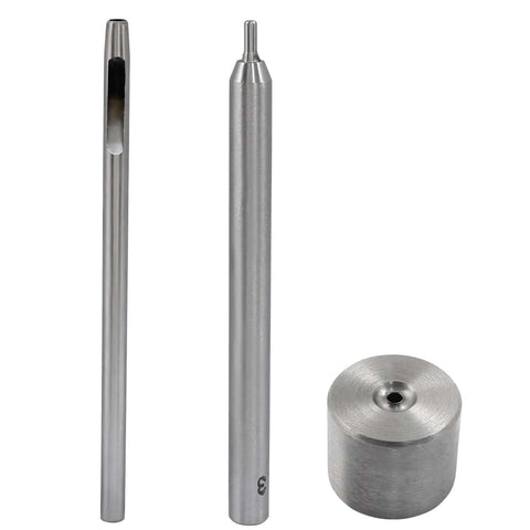 Eyelet Hole Punch Die Tool For Leather Craft And DIY Projects 3mm Grommet Setter With Base And Ram Durable Heavy Duty Stainless Steel