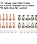 Premium 10 Sets Pt-23 27 Plasma Cutter Consumables Kit With High Grade Electrodes And Tips for clean cuts, includes electrodes and swirl rings.