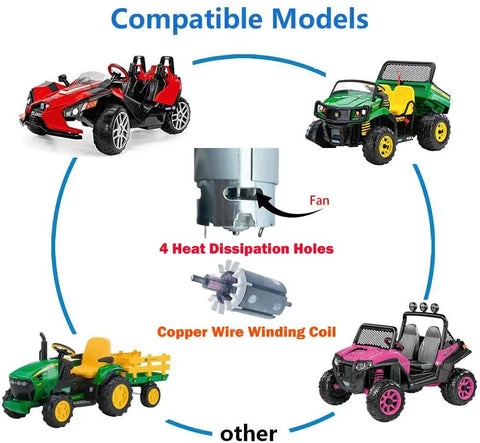 High Speed 12V RS550 Motor Upgrade 30000 RPM 7R 15T For Kids Ride On Cars Replacement Parts with compatible toy models