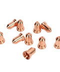 Super Cool 20Pcs Replacement Kit With Plasma Electrode Tips And Brass Nozzles For PT80 IPT-80 PTM-80 Cutter Torch, copper electrode tips arranged.