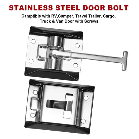 304 Stainless Steel RV Door Latch And Camper Door Holder For Travel Trailers Cargo Campers Black Finish Durable And Easy To Install No Hassle For Smooth Access On Every Camping Trip
