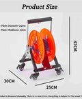 Heavy Duty Wire Spool Rack on Wheels with two orange spools, size dimensions 30cm by 25cm by 47cm, for industrial use