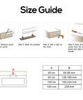 Size guide for 3 Inch Cabinet Handles Solid Stainless Steel Drawer Pulls Brushed Rose Gold Finish installation steps and dimensions