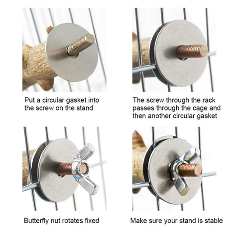 Collage image showing installation steps for Ready To Rock M6 Hanger Bolts Kit With Wing Nuts And Flat Washers Galvanized Steel Hardware.