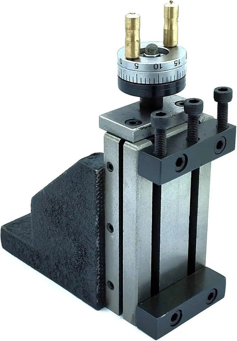 Premium Heavy Duty Mini Vertical Milling Slide For Lathe Tool Post Cross Slide Rack with dial indicator for precision adjustments.