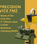 Beefy Precision Vise With Clamp For Workbenches And Tabletops 3 Inch Jaws 360 Degree Rotation Die Cast Zinc Construction Durable Bench Vise For Metalworking Woodworking And Hobby Projects, die-cast zinc bench vise with 3 in jaws
