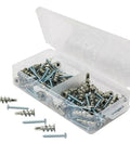 Drywall Anchor Kit with Self-Drilling Screws, 100 Pcs, 50 Lb Capacity, Heavy Duty Zinc-Plated Carbon Steel, Rust Resistant, No Pre-Drill Install, Easy Mount for Shelves, Pictures, TV Brackets and More in plastic box