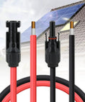 Heavy Duty 10 Foot 12 Awg Solar Panel Extension Cable Pair With Slick Male Female Connectors For Rv Camper Top Shelf Roof Rack