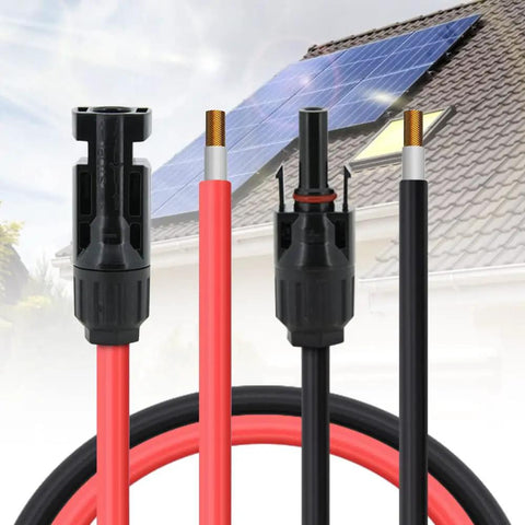 Heavy Duty 10 Foot 12 Awg Solar Panel Extension Cable Pair With Slick Male Female Connectors For Rv Camper Top Shelf Roof Rack