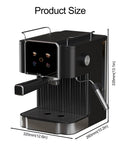 Pro Grade Semi Automatic Espresso Machine With Slick Touchscreen And Large Tank to Brew At Home displaying product dimensions 320x260x335mm.