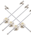 4 Pack Cabinet Door Hinges Flap Stay Dampers Soft Close Lid Supports in metal, shown in silver finish with screw holes