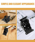 Heavy Duty Folding Table Hinge With 90 Degree Self Locking Mechanism Iron Hidden Folding Table Leg Bracket on wooden workbench