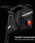 1.5L Bike Saddle Bag For Mountain And Road Bikes, Durable PU Fabric Seat Pouch with Diamond Grid Shield, taillight compatible.