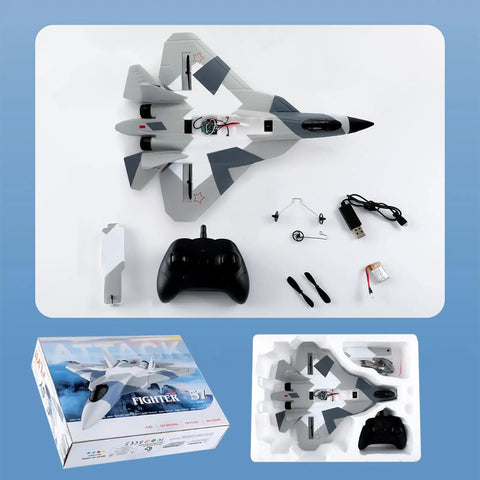 2.4G RC Glider Plane With Self Stabilization For Easy Flying Lightweight EPP Foam Fighter Aircraft components and packaging