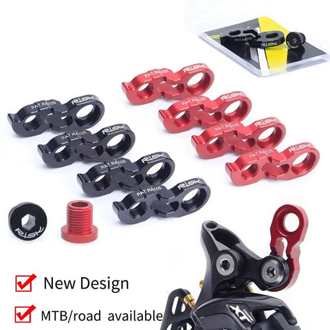 Beefed Up Rear Derailleur Hanger Extender For Mountain And Road Bikes With M10 Screw Ultralight Aluminum 7075 in red and black