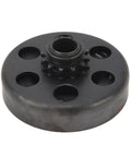 Heavy Duty Centrifugal Clutch For Go Kart And Mini Bike With 12 Tooth Sprocket And 20mm Bore Metal Alloy showing sprocket and holes