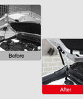 Before and after comparison of Front Hood Lift Supports For Subaru Crosstrek 2024 And Up, Stainless Steel Hood Shocks installed.