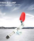 Beefy Heavy Duty Toggle Clamp Hold Down With Push Pull Action for woodworking jigs, features adjustable base and secure grip.