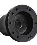 Slick Club Car DS Golf Cart Steering Wheel Adapter for 5 And 6 Hole Column showing black steel flange bracket design.