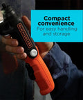 All In One 4V Max Cordless Screwdriver With Pivoting Handle And Built In LED Light, Handy Rechargeable Flashlight Combo