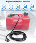 10Ft 5 Sixteenth Inch Outboard Fuel Line Kit With Primer Bulb And Tank Boat Ready Quick Female Connector Fits Yamaha Johnson Mercury Outboard 4 HP To 200 HP Includes NBR Lines And Fuel Filter next to red fuel tank