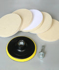 4 Inch Wool Felt Polishing Pad Buffing Wheel Kit for Drill, Fine Metal Glass Stone Polishing, Pro Grade Buffing Pad Set