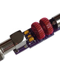 QRP AM Broadcast Interference BCI Filter Kit With Male And Female BNC Connectors, 3.4 inches, red toroids, high-quality capacitors.