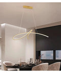 Premium Gold Led Pendant Light With Smooth Baked Varnish Iron Frame Dimmable Warm White Bulb Offering Heckin Sharp Illumination ideal for dining table in modern home office.