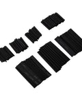 Ultimate Heat Shrink Tubing Assortment Set That Is Awesome For Any DIY Project Including Car Wiring With Insulated Black Heat Sleeves Featuring A 2 To 1 Ratio That Shrinks Tight When You Use Heat For Electrical Protection, assorted black tubes