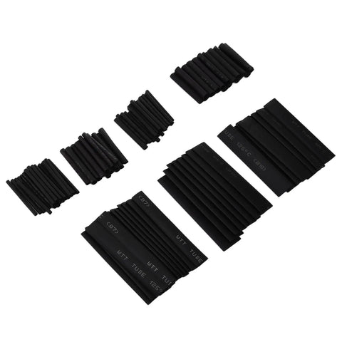 Ultimate Heat Shrink Tubing Assortment Set That Is Awesome For Any DIY Project Including Car Wiring With Insulated Black Heat Sleeves Featuring A 2 To 1 Ratio That Shrinks Tight When You Use Heat For Electrical Protection, assorted black tubes