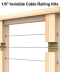 3/16 Inch Invisible Cable Railing Kit 40 Pack For Wood And Metal Deck Posts Featuring Zero Visible Bolts And A Slick Modern Finish To Seriously Level Up Your Outdoor Deck Or Stairway Setup Today.
