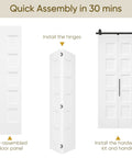 Quick assembly guide for 36 X 84 Inch White Primed Five Panel Bifold Barn Door Ready To Paint with pre-assembled panels.