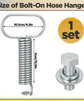 7 Inch Hydraulic Hose Hanger With Spring Clamp Bolt On Kit For Tractors Heavy Duty Silver Hose Management Wider 4.2 Inch Clamp
