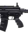 Steel Strike Automatic 177 Caliber BB Gun Air Rifle With 900 BB Drop Free Magazine CO2 Powered Single Shot Or 6 Round Burst Flip Up Sights Matte Black