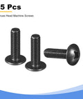 M6 1 x 20mm Truss Head Phillips Machine Screws Full Thread Black Oxide Finish 304 Stainless Steel 18 8 Phillips Drive 1mm Pitch 15 Pack
