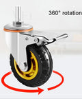 Built Tough Heavy Duty Caster Wheels With Dual Lock Brakes For Furniture And Workbenches, Top Plate Swivel Casters With Brake close-up