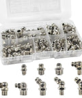 60 Piece Metric Grease Fittings Kit With M6 M8 M10 Zerk Adapters 45 Degree And 90 Degree Straight Or Angled Gun Fittings